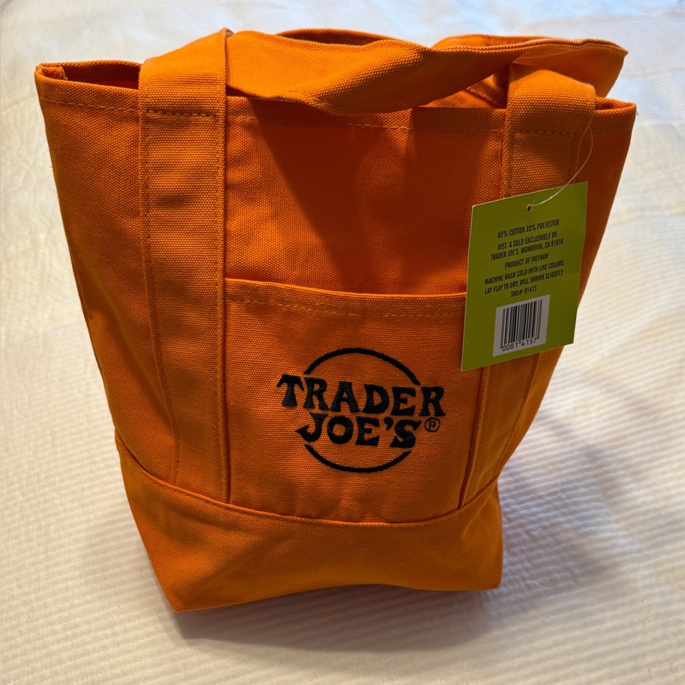 ORANGE Trader Joe’s Mini tote NWT